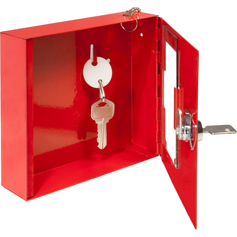 Barska Emergency Key Box with Breakable Glass and Hammer â€“ Bright Red Steel Key Lock Box for Restricted Access â€“ Wall Mount with Pre-Drilled Holes â€“ Ideal for Home or Office Security - Image 3
